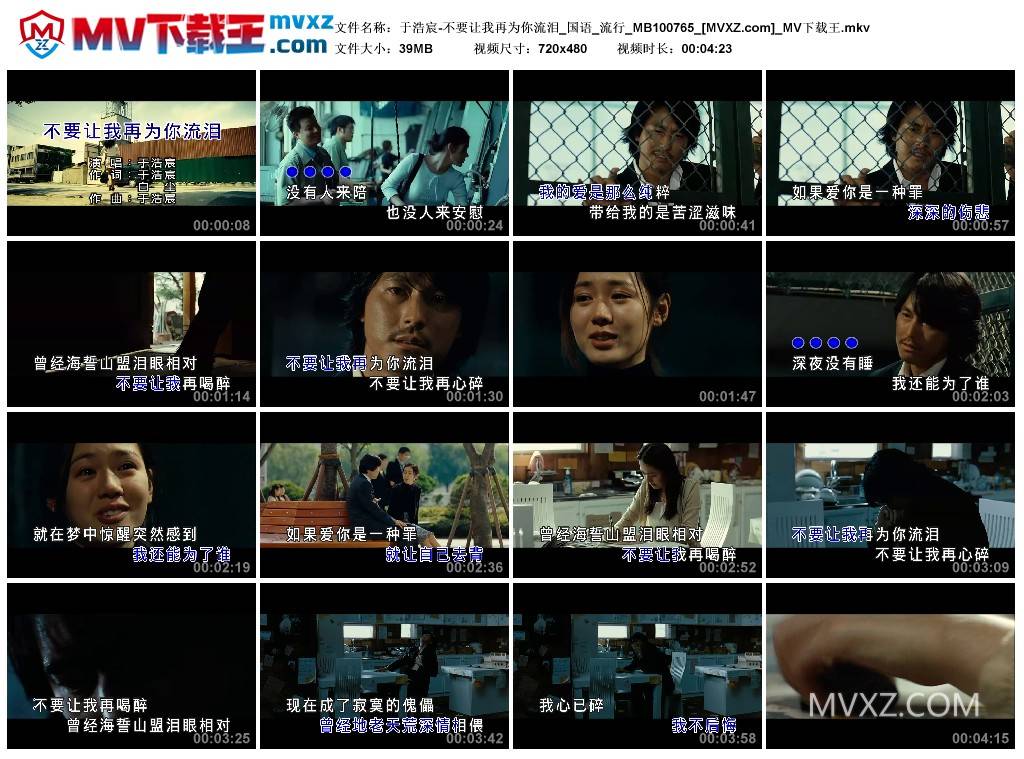 于浩宸-不要让我再为你流泪_国语_流行_MB100765